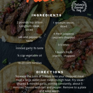 Longhorn Steak Tacos - Albanese Longhorns